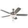 52" Colony Max Plus Brushed Steel LED Damp Pull Chain Ceiling Fan