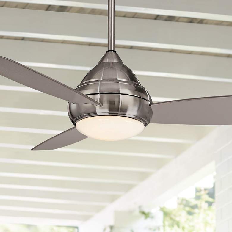 Image 1 52 inch Concept I Nickel Wet-Rated LED Ceiling Fan with Wall Control