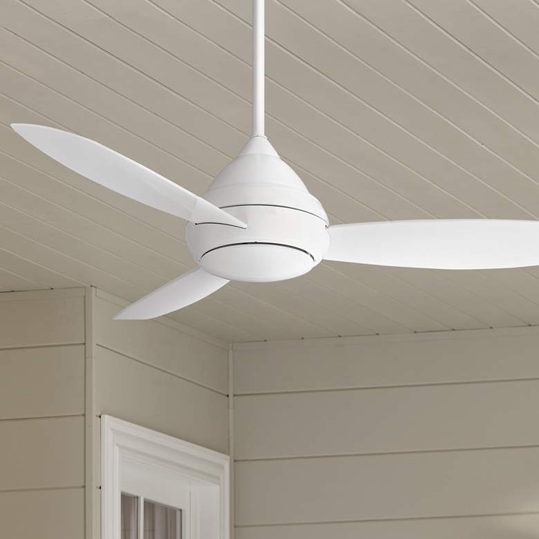 Image 1 52" Concept I White Wet-Rated LED Ceiling Fan with Wall Control
