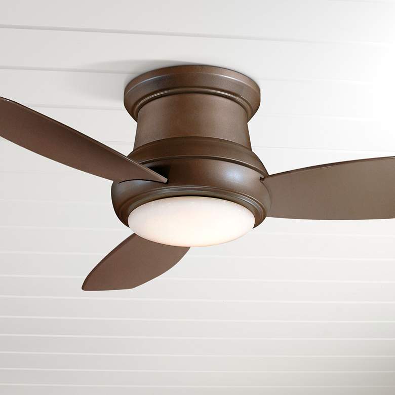 Image 1 52" Concept II Bronze Flushmount LED Ceiling Fan with Remote Control