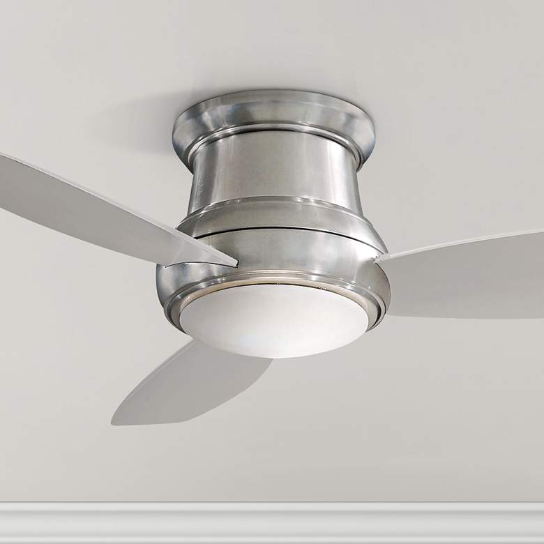 Image 1 52" Concept II Brushed Nickel Flushmount LED Ceiling Fan with Remote