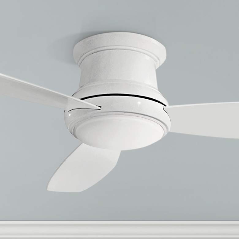 Image 1 52" Concept II White Flushmount LED Ceiling Fan with Remote Control