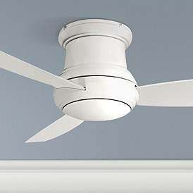 Image1 of 52" Concept II White Flushmount LED Wet-Rated Fan with Wall Control