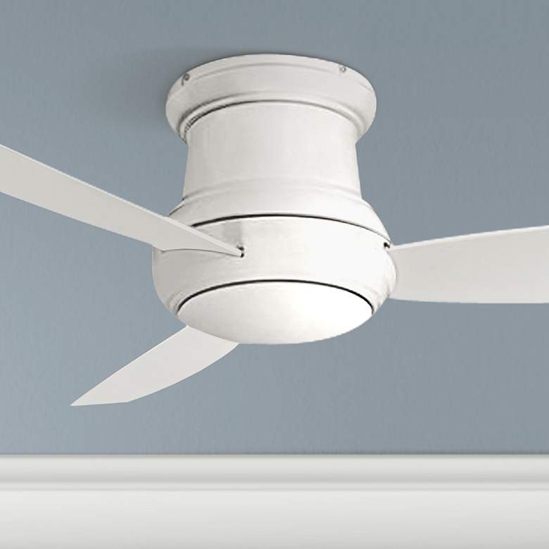 Image 1 52" Concept II White Flushmount LED Wet-Rated Fan with Wall Control