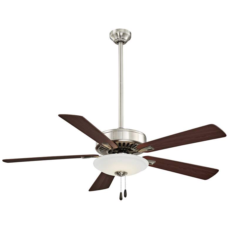 Image 2 52" Contractor Nickel - Maple LED Light Ceiling Fan with Pull Chain