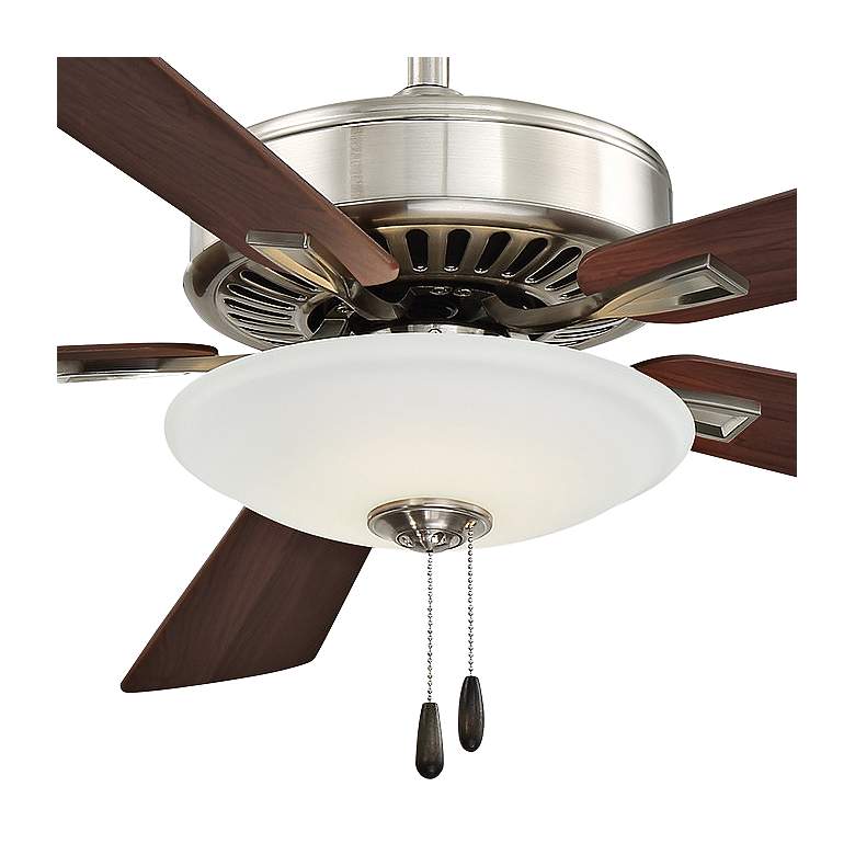 Image 3 52" Contractor Nickel - Maple LED Light Ceiling Fan with Pull Chain more views