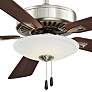 52" Contractor Nickel - Maple LED Light Ceiling Fan with Pull Chain