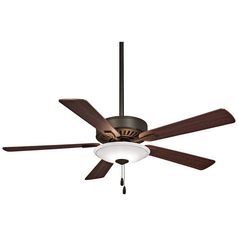 Image 2 52" Contractor Oil-Rubbed Bronze LED Light Pull Chain Ceiling Fan