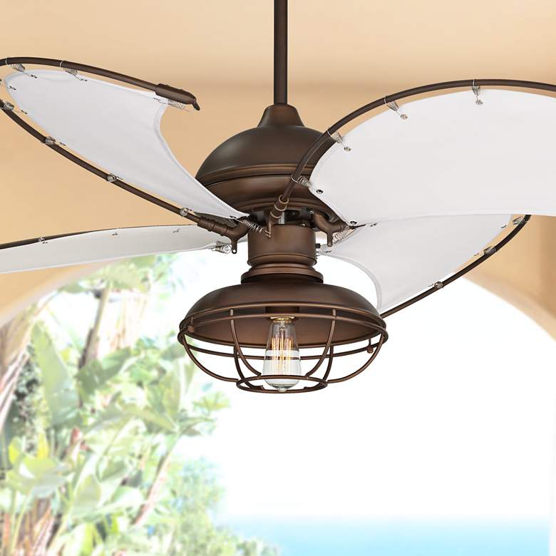 Image 1 52 inch Cool Vista Bronze Outdoor Ceiling Fan W/Light Kit