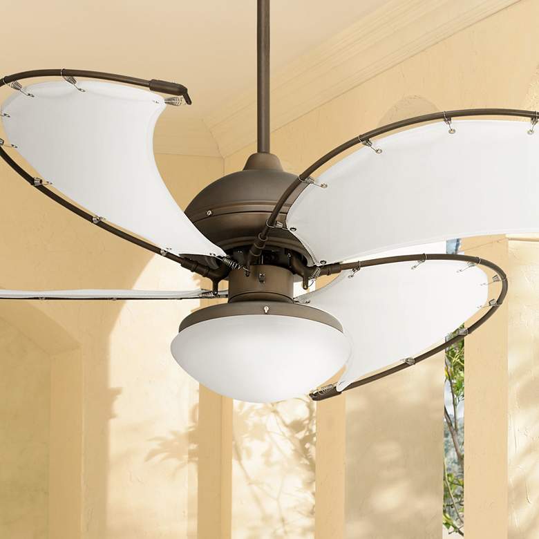 Image 1 52" Cool Vista Opal Glass Oil-Rubbed Bronze Ceiling Fan
