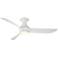 52" Corona Matte White 3500K LED Smart Hugger Ceiling Fan
