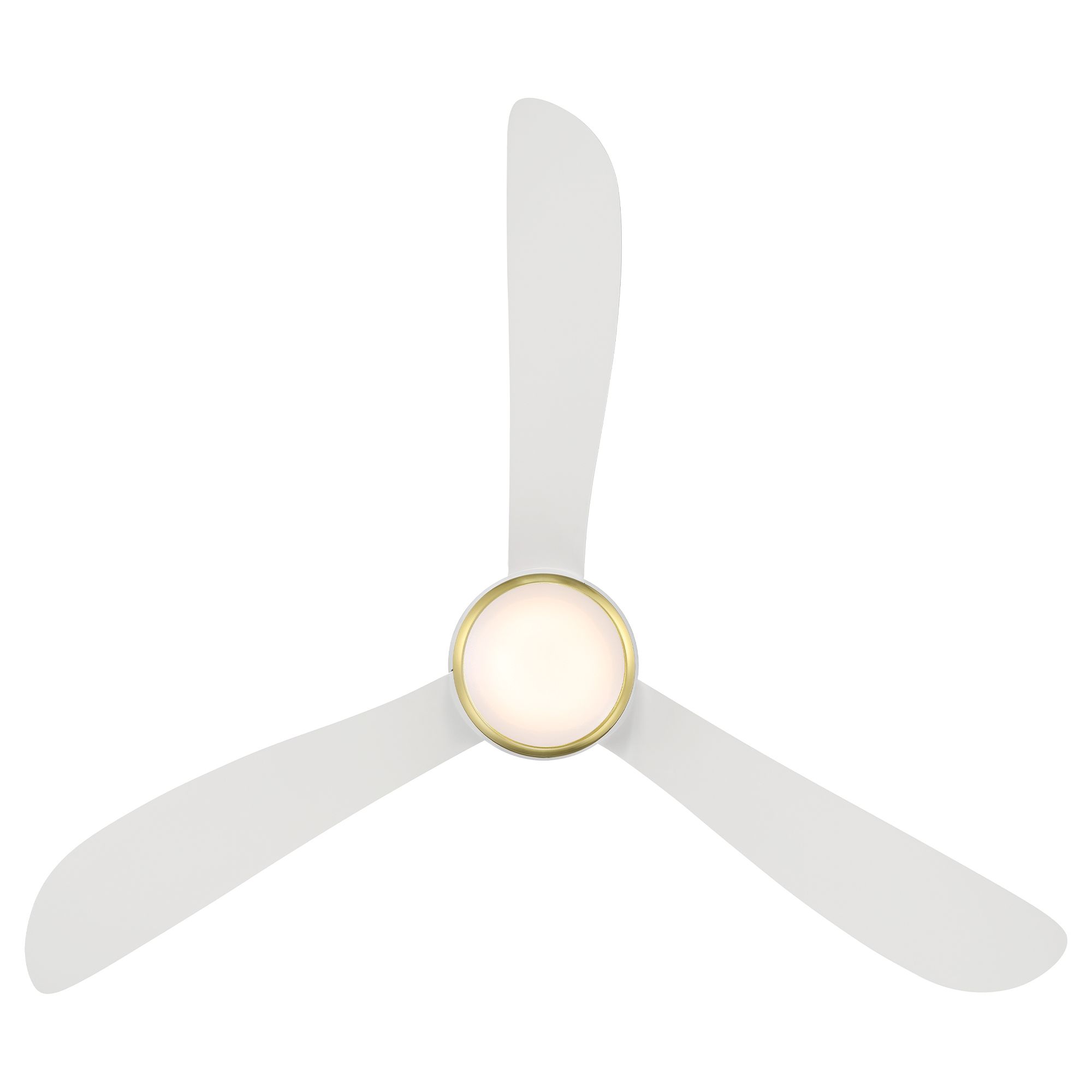 Image 3 52" Corona Matte White and Soft Brass 2700K LED Hugger Fan - Made to O more views
