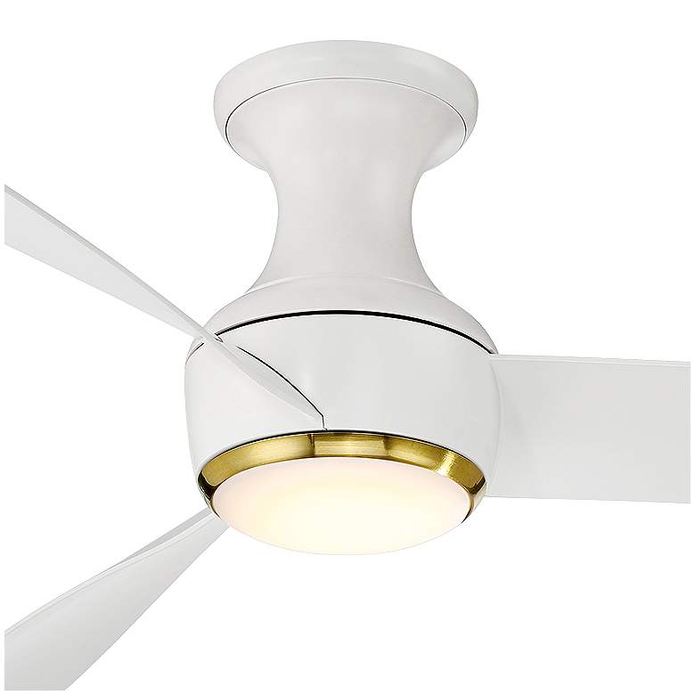 Image 2 52" Corona Matte White and Soft Brass 2700K LED Hugger Fan more views