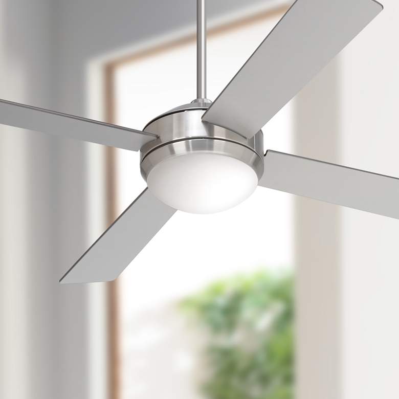 Image 1 52" Courier Casa Vieja Brushed Nickel LED Ceiling Fan with Remote