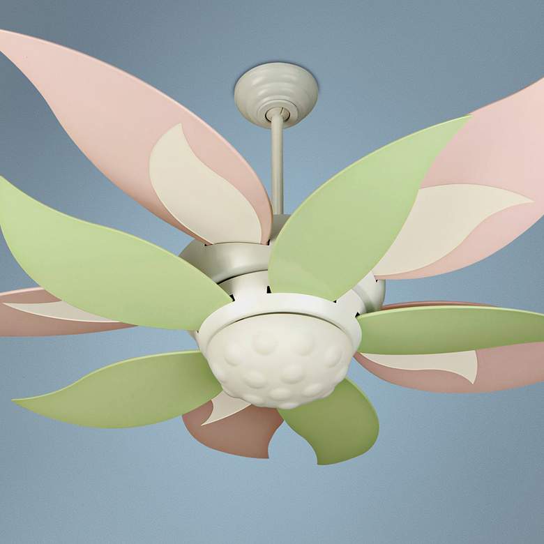 Image 1 52 inch Craftmade Bloom Pink and Green Ceiling Fan with Light