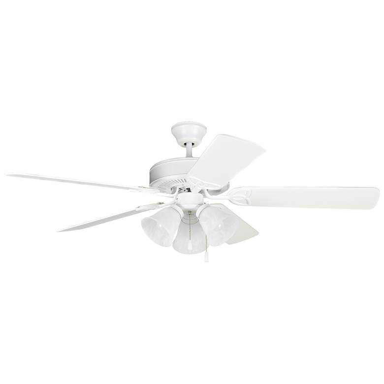 Image 1 52 inch Craftmade Builder Deluxe White 3-Light Pull Chain Ceiling Fan
