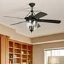 52" Craftmade Cavalier Bronze Damp Rated LED Ceiling Fan with Remote in scene