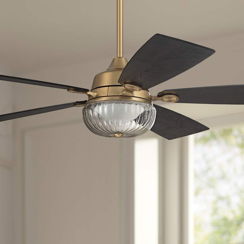 Image 1 52" Craftmade Chandler Satin Brass LED Ceiling Fan with Smart Control