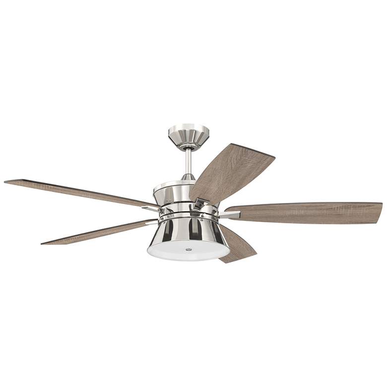 Image 1 52" Craftmade Dominick Polished Nickel LED Ceiling Fan