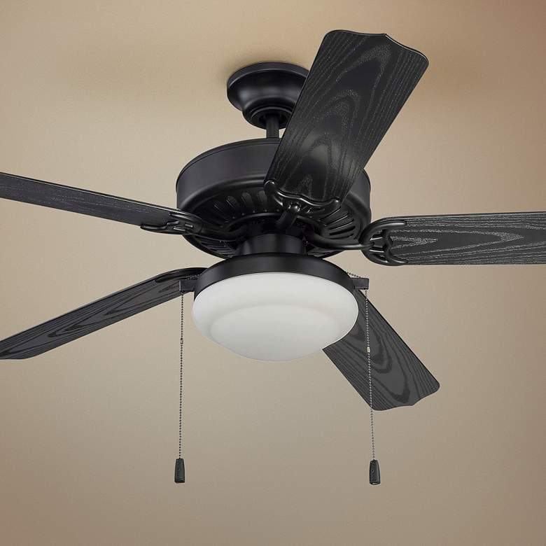 Image 1 52" Craftmade Enduro Matte Black LED Outdoor Pull Chain Ceiling Fan