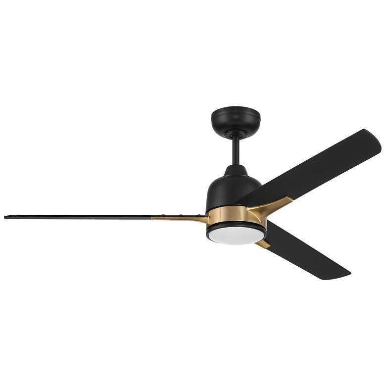 Image 1 52" Craftmade Fuller Black/Brass Indoor LED Wall Control Ceiling Fan
