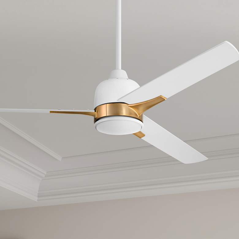 Image 1 52" Craftmade Fuller White/Brass Indoor LED Wall Control Ceiling Fan