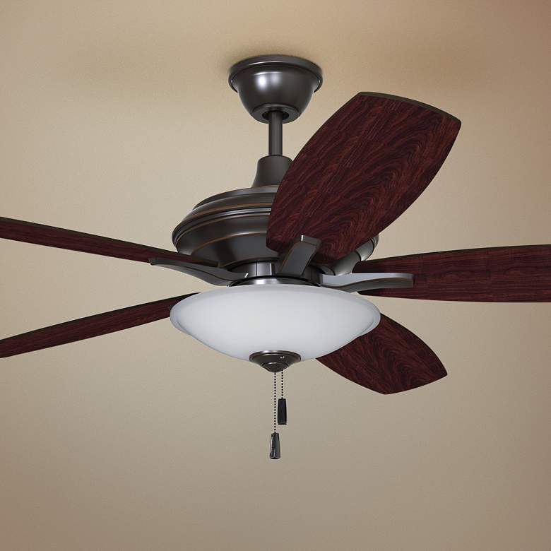 Image 1 52 inch Craftmade Jamison Gilded Bronze LED Ceiling Fan with Pull Chain