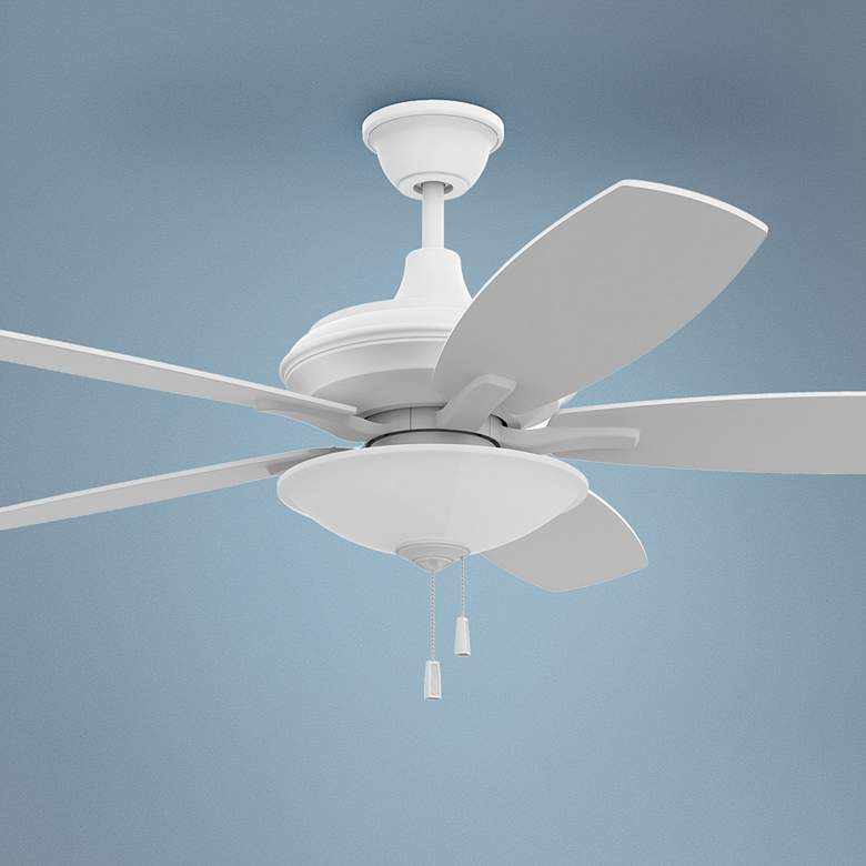Image 1 52 inch Craftmade Jamison White Finish LED Ceiling Fan with Pull Chain