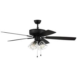 52" Craftmade Pro Plus Black Finish 4-Light Pull Chain Ceiling Fan