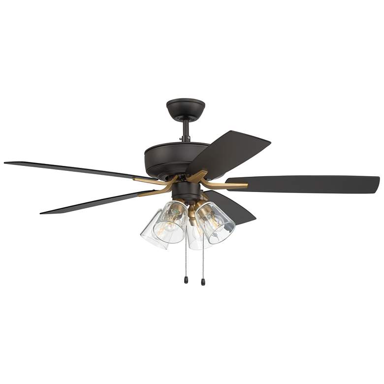 Image 1 52" Craftmade Pro Plus Black Finish Pull Chain Ceiling Fan