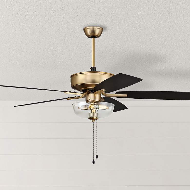 Image 2 52" Craftmade Pro Plus Satin Brass Black LED Ceiling Fan