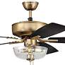 4_52" Craftmade Pro Plus Satin Brass Black LED Pull Chain Ceiling Fan more views