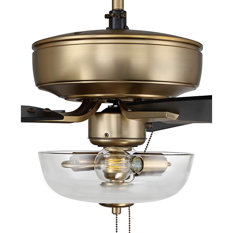 Image 6 52" Craftmade Pro Plus Satin Brass Black LED Pull Chain Ceiling Fan more views