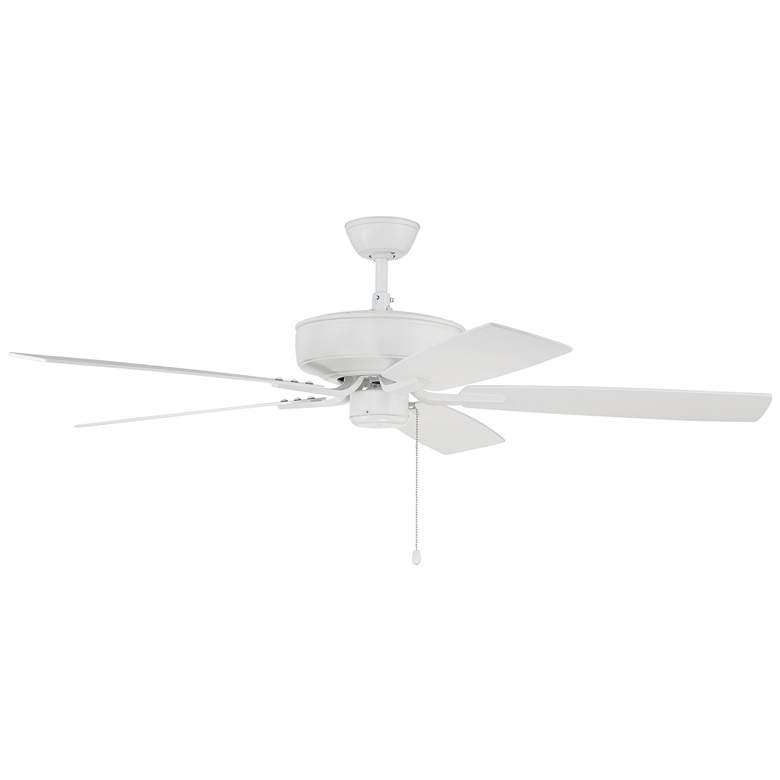 Image 1 52" Craftmade Pro Plus White Ceiling Fan w/ Washed Oak Blade