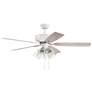 52" Craftmade Pro Plus White Finish Pull Chain Ceiling Fan