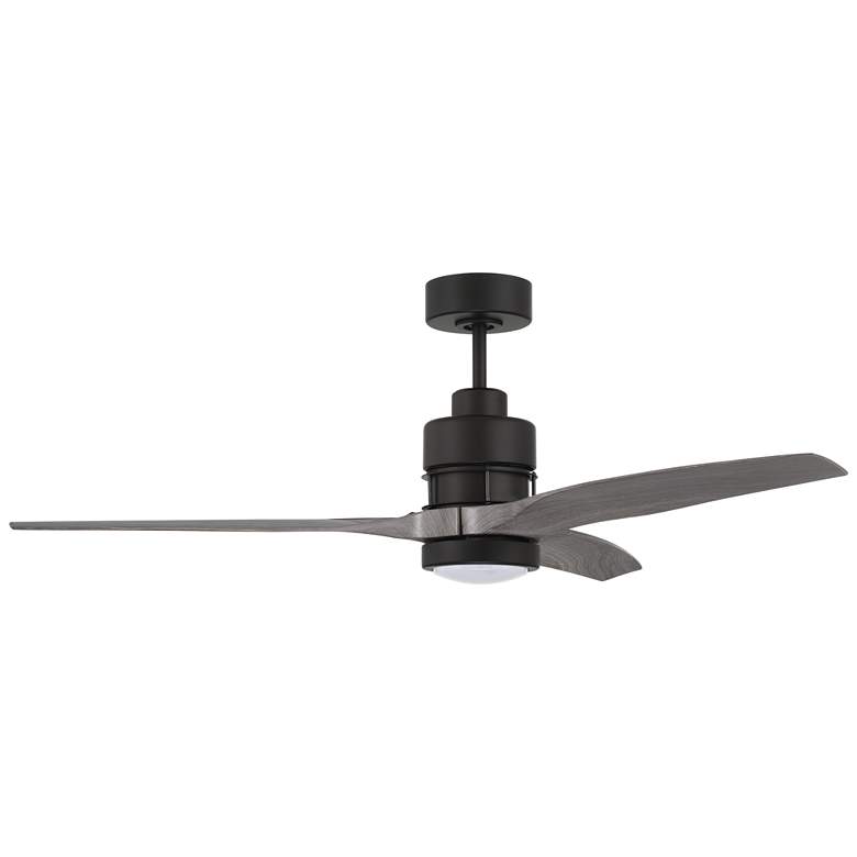 Image 1 52 inch Craftmade Sonnet Flat Black and Greywood Smart LED Ceiling Fan