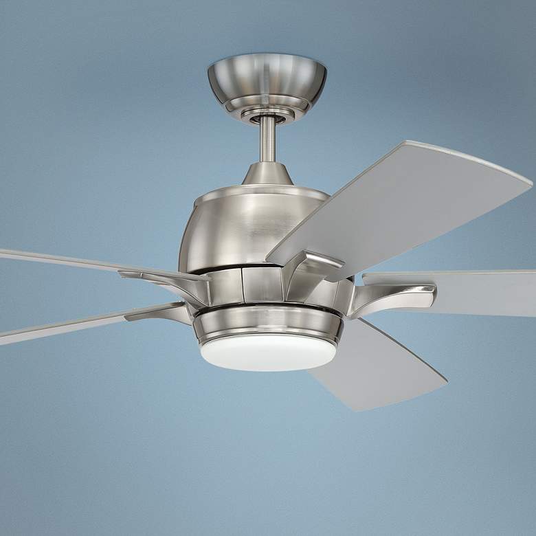 Image 1 52" Craftmade Stellar Brushed Nickel LED Ceiling Fan with Wall Control