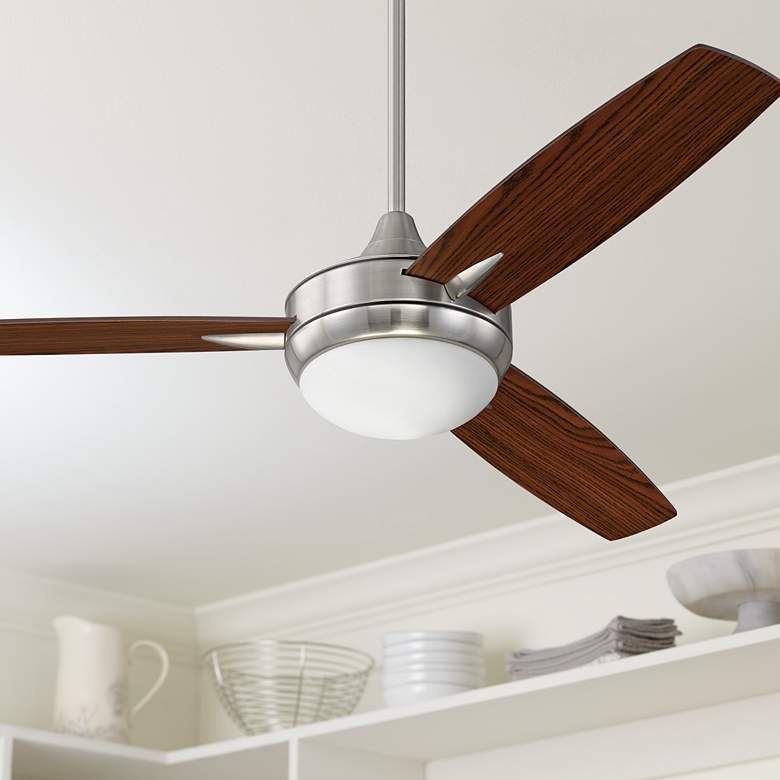 Image 1 52" Craftmade Targas Brushed Polished Nickel LED Fan with Remote