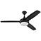 52" Craftmade Targas Gloss Black LED Ceiling Fan with Remote