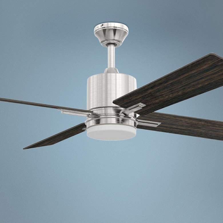 Image 1 52" Craftmade Teana Brushed Nickel Modern LED Ceiling Fan with Remote