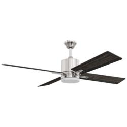 52&quot; Craftmade Teana Brushed Polished Nickel LED Fan with Wall Control