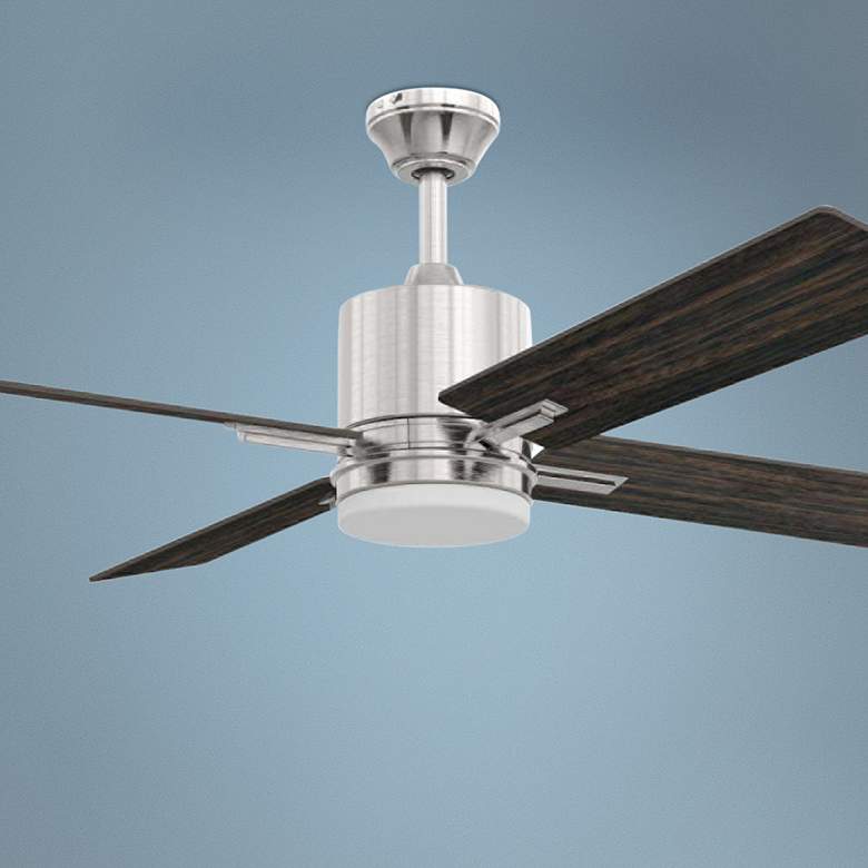 Image 1 52" Craftmade Teana Brushed Polished Nickel LED Fan with Wall Control