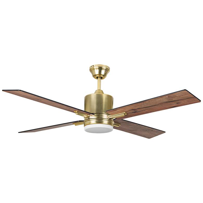 52&quot; Craftmade Teana Satin Brass LED Ceiling Fan Wall Control