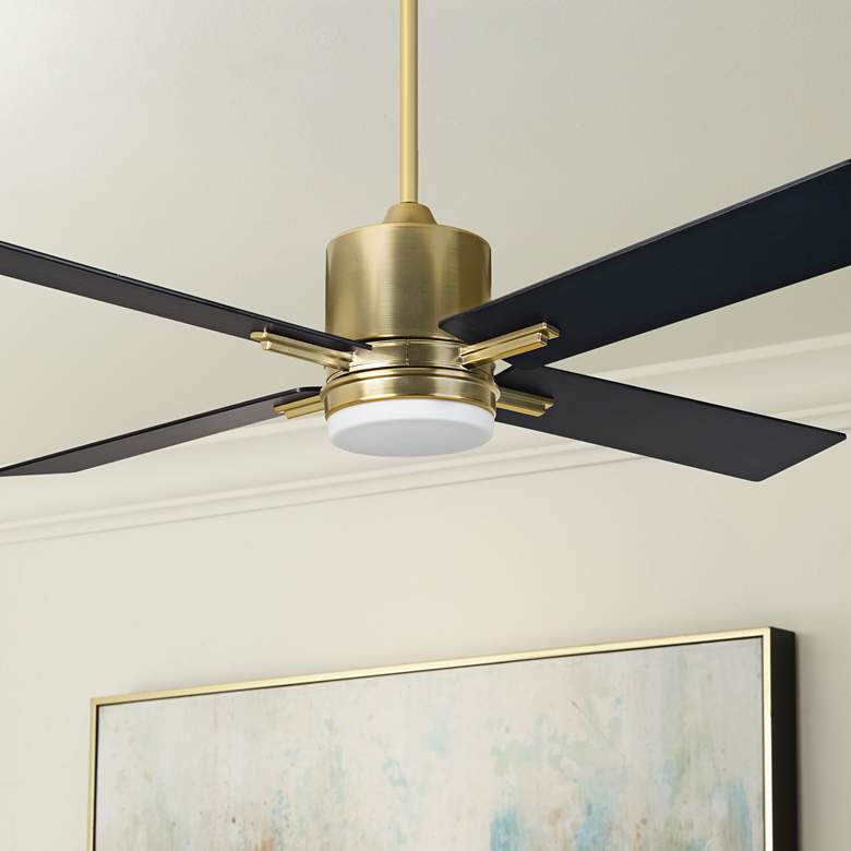 52&quot; Craftmade Teana Satin Brass LED Ceiling Fan with Remote
