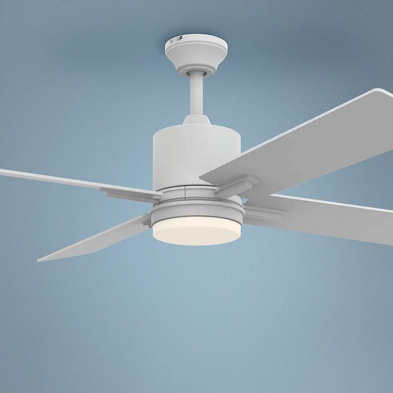 Image 1 52" Craftmade Teana White LED Ceiling Fan with Wall Control