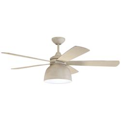 52&quot; Craftmade Ventura Cottage White LED Damp Ceiling Fan with Remote