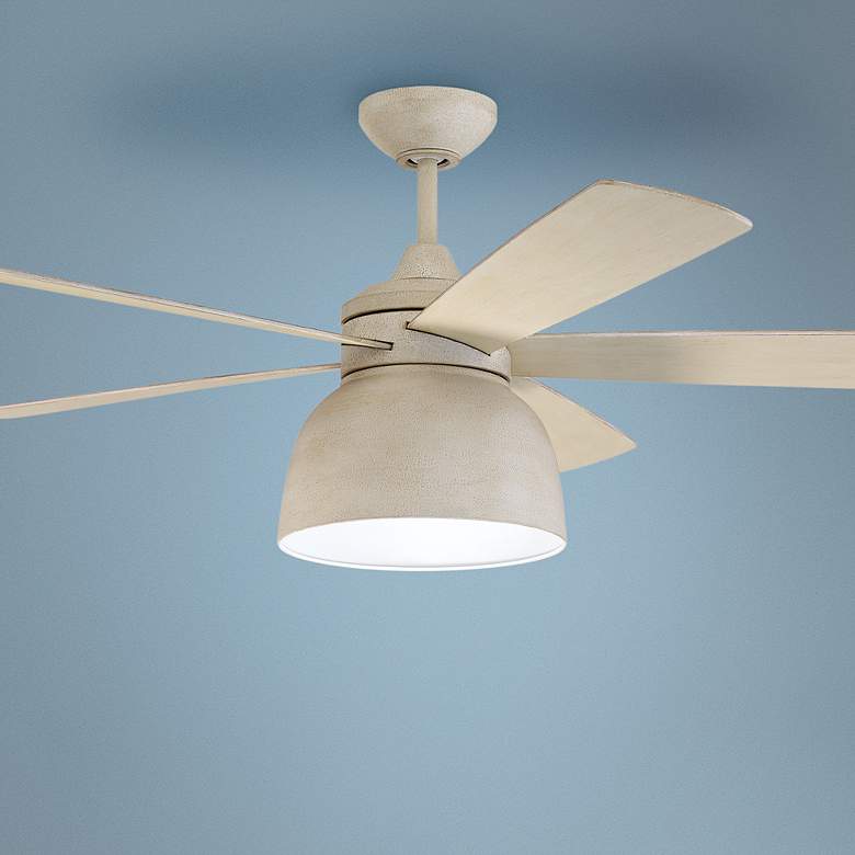 Image 1 52" Craftmade Ventura Cottage White LED Damp Ceiling Fan with Remote