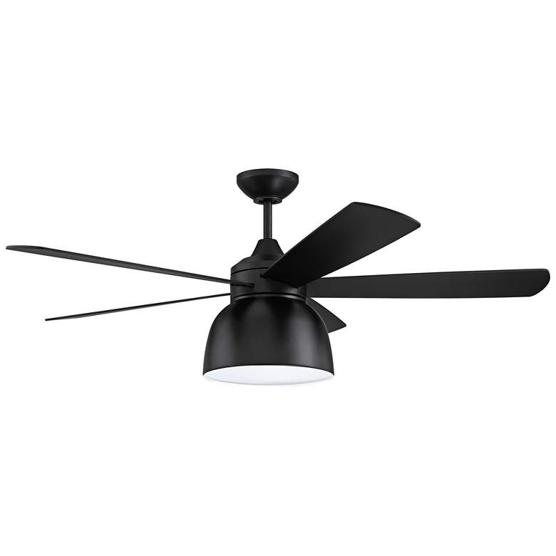 Image 2 52 inch Craftmade Ventura Flat Black LED Damp Ceiling Fan with Remote