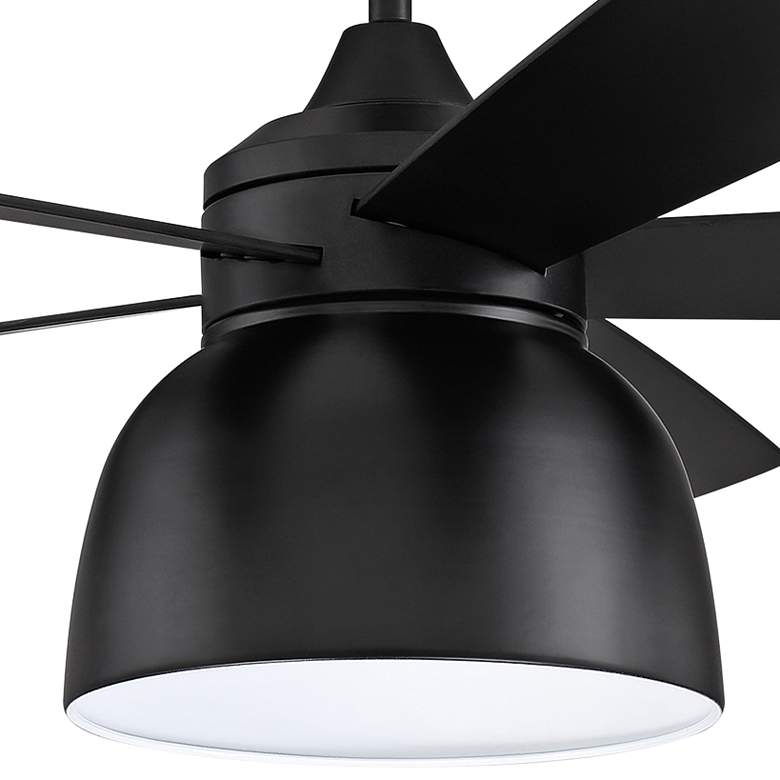 Image 3 52 inch Craftmade Ventura Flat Black LED Damp Ceiling Fan with Remote more views
