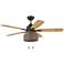 52" Craftmade Woven Flat Black LED Outdoor Pull-Chain Ceiling Fan